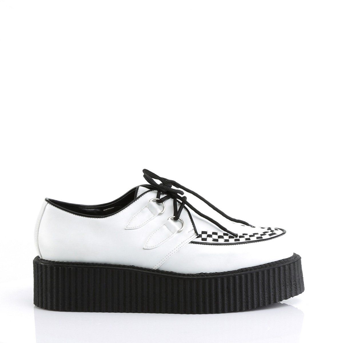 V-CREEPER-502 White Vegan Leather Creeper Demonia