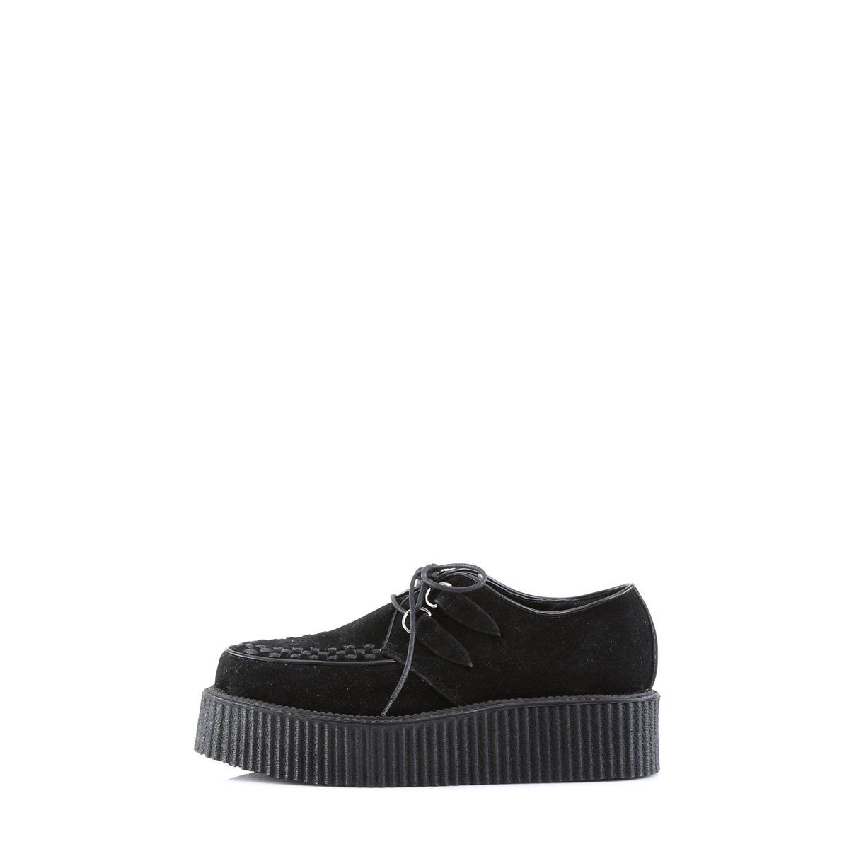 V-CREEPER-502S Black Vegan Suede Creeper Demonia