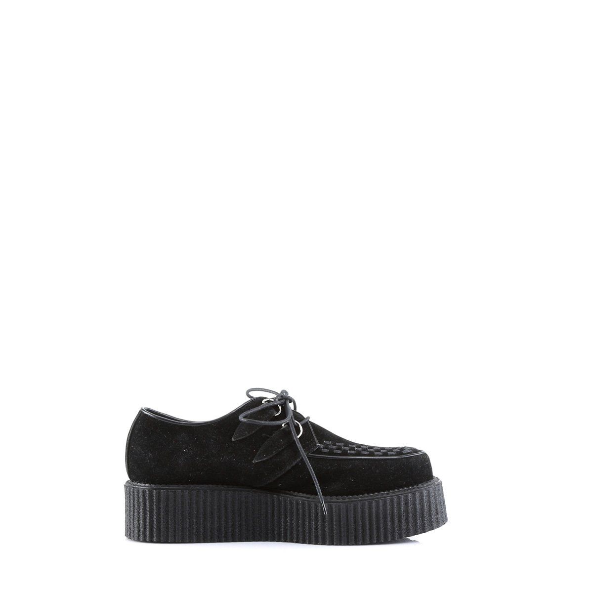 V-CREEPER-502S Black Vegan Suede Creeper Demonia