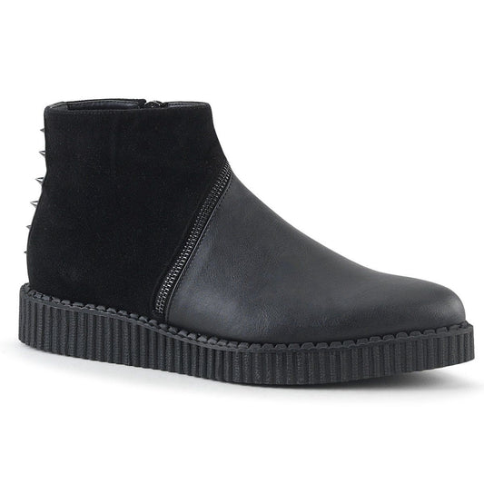 V-CREEPER-750 Black Vegan Leather-Microfiber Ankle Boot Demonia