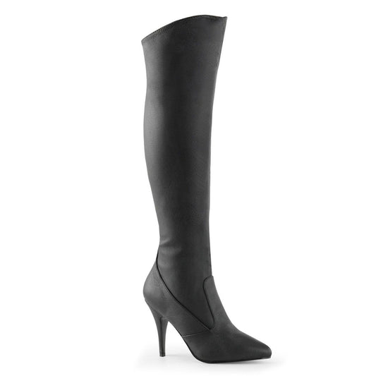 VANITY-2013 Black Leather Knee Boot Pleaser