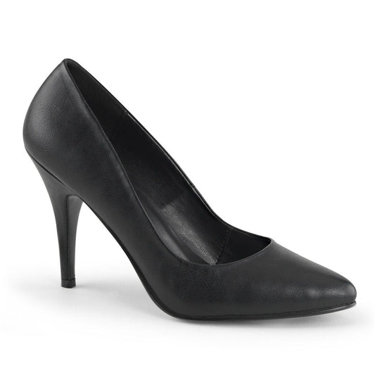 VANITY-420 Black Faux Leather Pump Pleaser