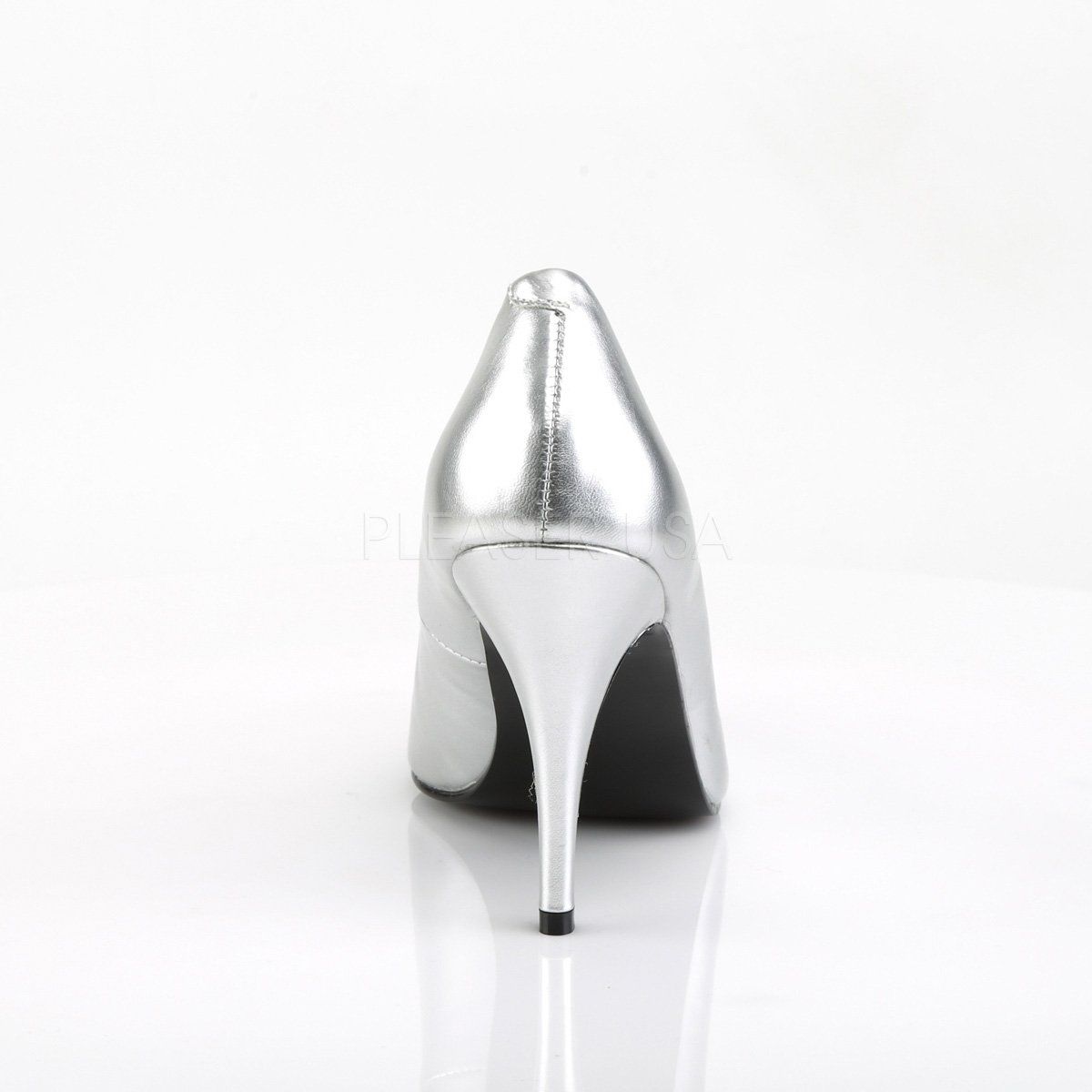 VANITY-420 Silver Faux Leather Pump Pleaser