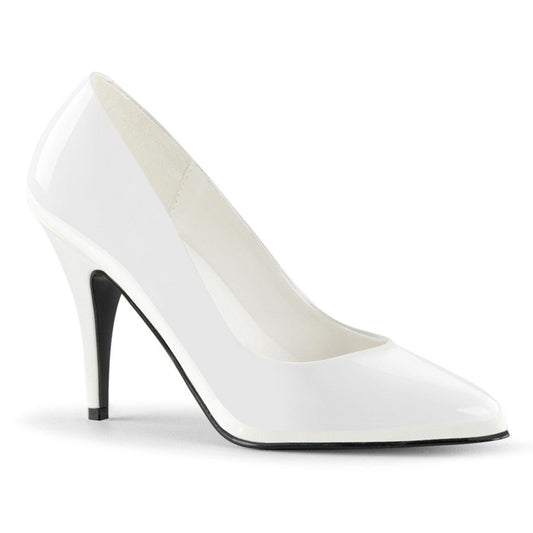 VANITY-420 White Patent Pump Pleaser