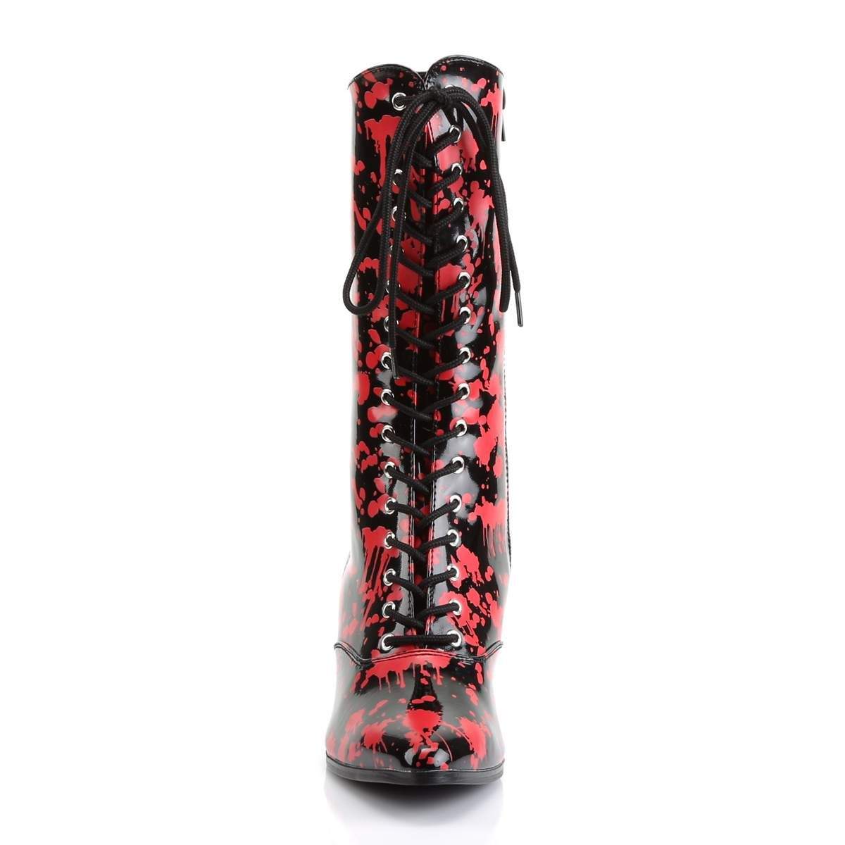 VICTORIAN-120BL Black-Red Patent