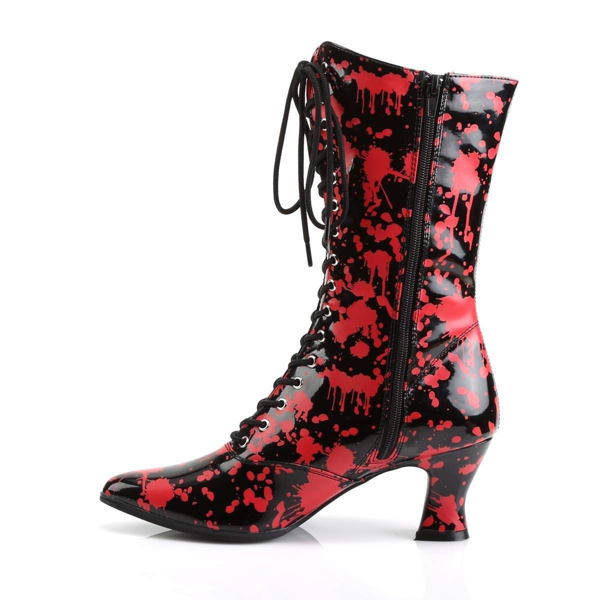 VICTORIAN-120BL Black-Red Patent