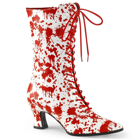 VICTORIAN-120BL White-Red Patent Funtasma