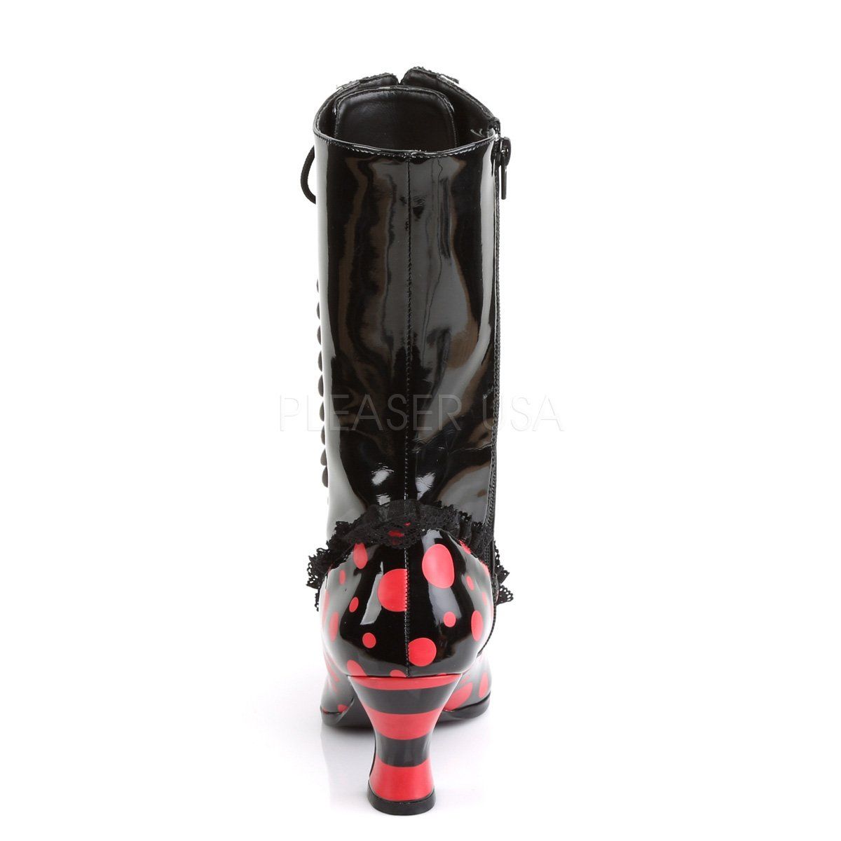 VICTORIAN-122 Black-Red Patent Funtasma