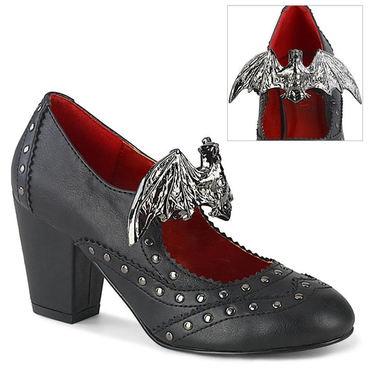 VIVIKA-32 Black Vegan Leather Mary Janes Demonia