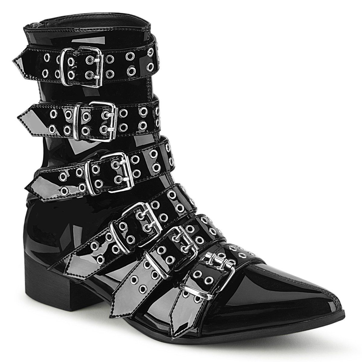 WARLOCK-70 Black Patent Calf Boot Demonia