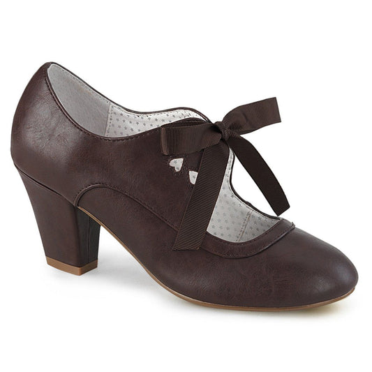 WIGGLE-32 Dark Brown Faux Leather Pin Up Couture