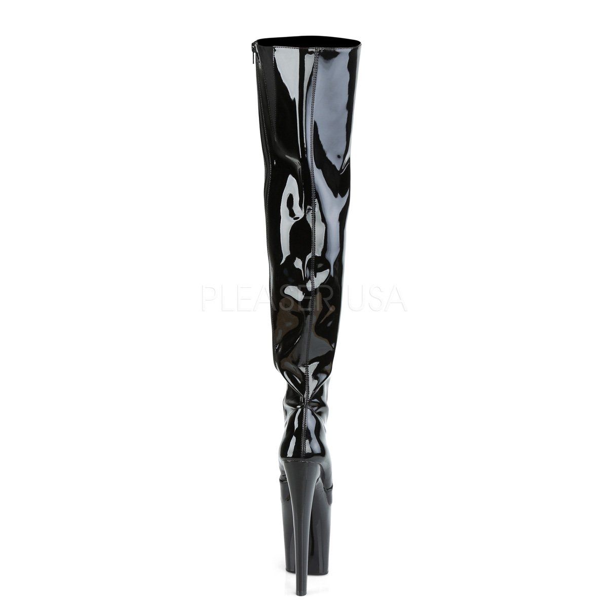 XTREME-3010 Black Patent Boot Pleaser