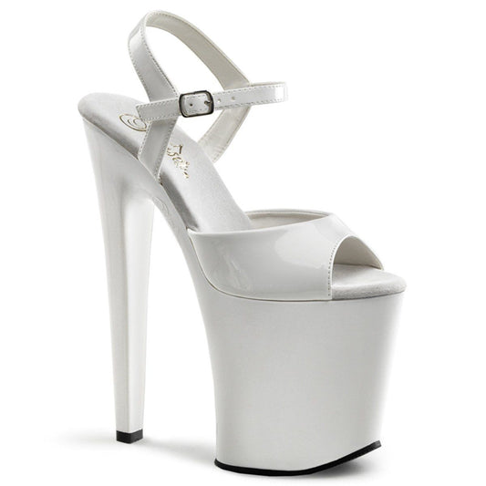 XTREME-809 White Patent Platform Sandal Pleaser