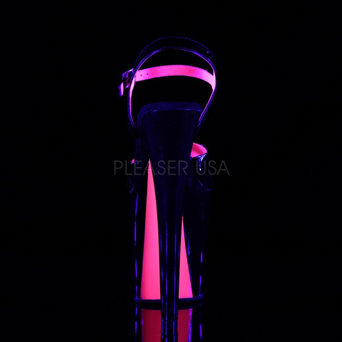 XTREME-809TT Black Patent-Hot Pink/Black Platform Sandal Pleaser