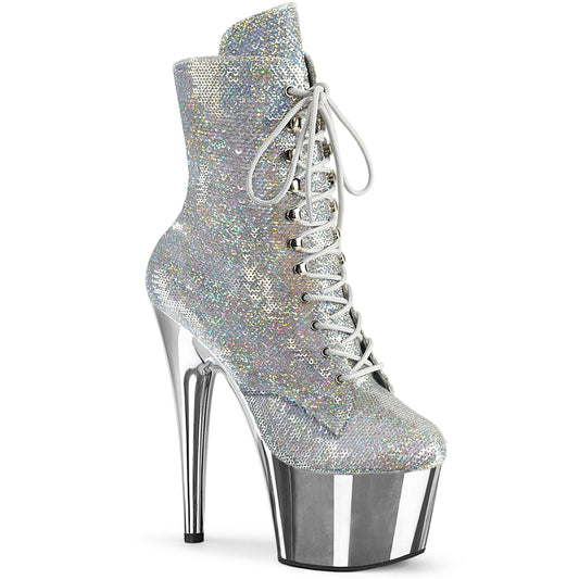 ADORE-1020SQ-02 Silver Holographic Sequins/Silver Chrome