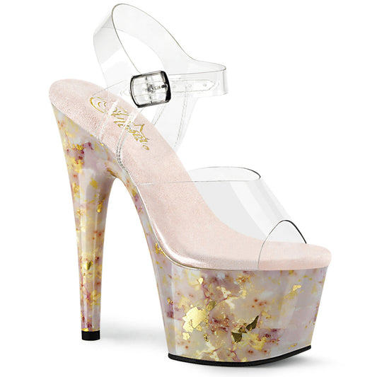 ADORE-708MB  Clear /Blush-Gold Marble