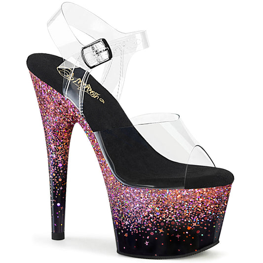 ADORE-708SS  Clear /Black-Pink Multi Glitter