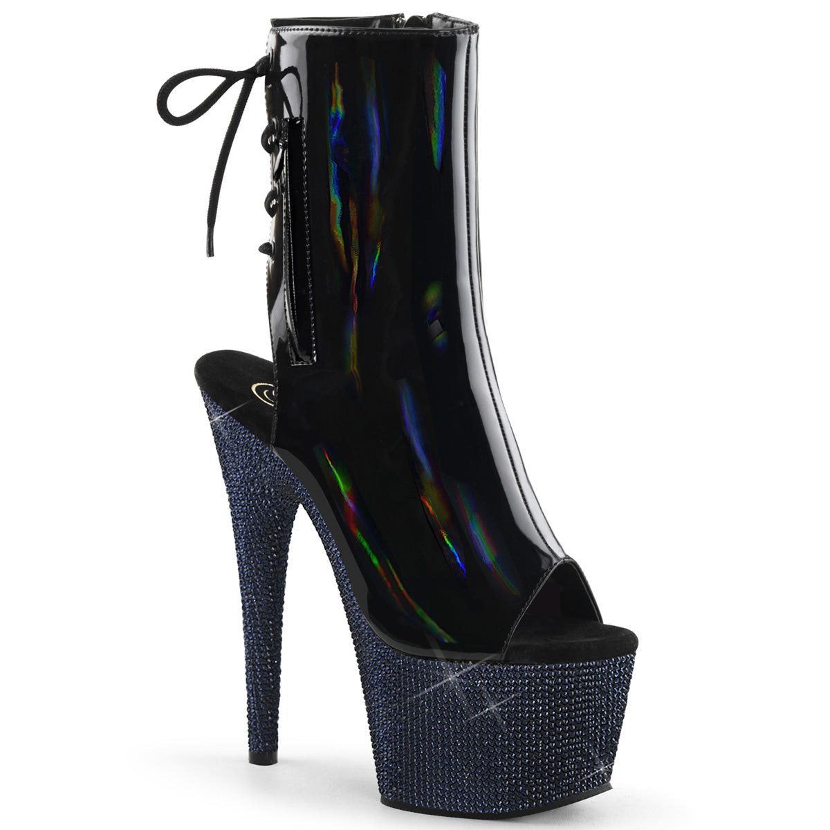 BEJEWELED-1018DM-7 Black Holo Patent/Midnight Black Rhinestones
