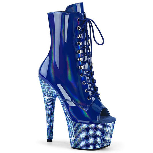 BEJEWELED-1021-7 Blue Holo Patent/Blue AB Rhinestones