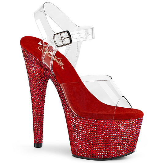 BEJEWELED-708DM Clear/Red Rhinestones