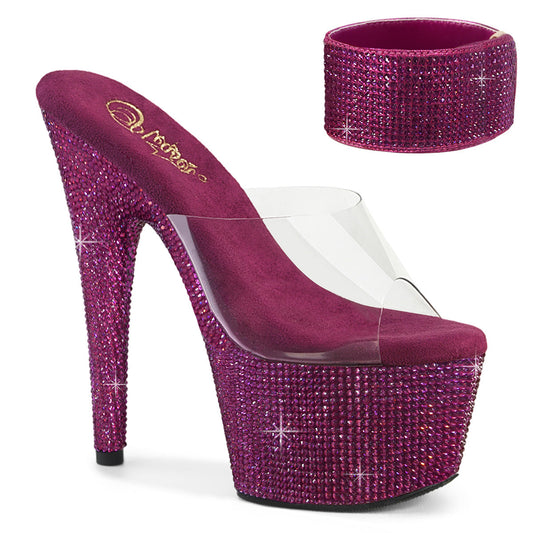 BEJEWELED-712RS Clear/Fuchsia Rhinestones