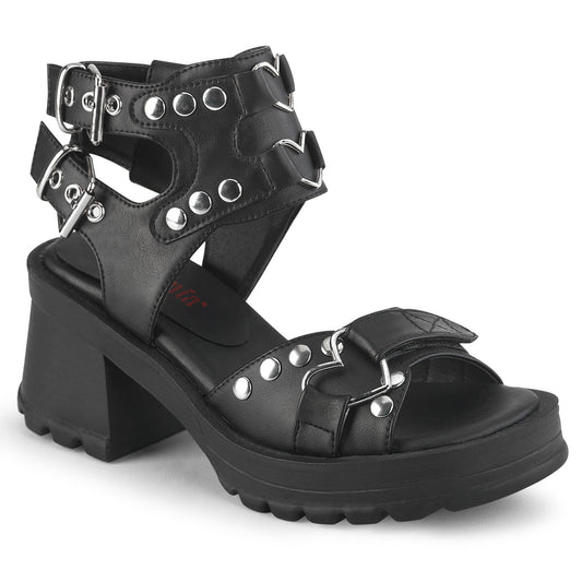 BRATTY-07 Black Vegan Leather