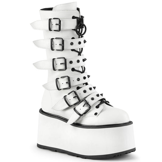 DAMNED-225 White Vegan Leather