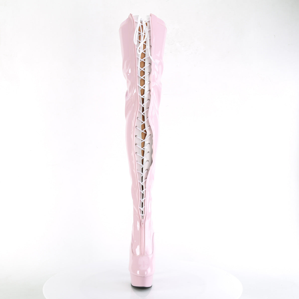 DELIGHT-3027 Baby Pink -White Stretch Patent/Baby Pink