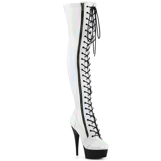 DELIGHT-3029 White Stretch Hologram Patent /Black Matte