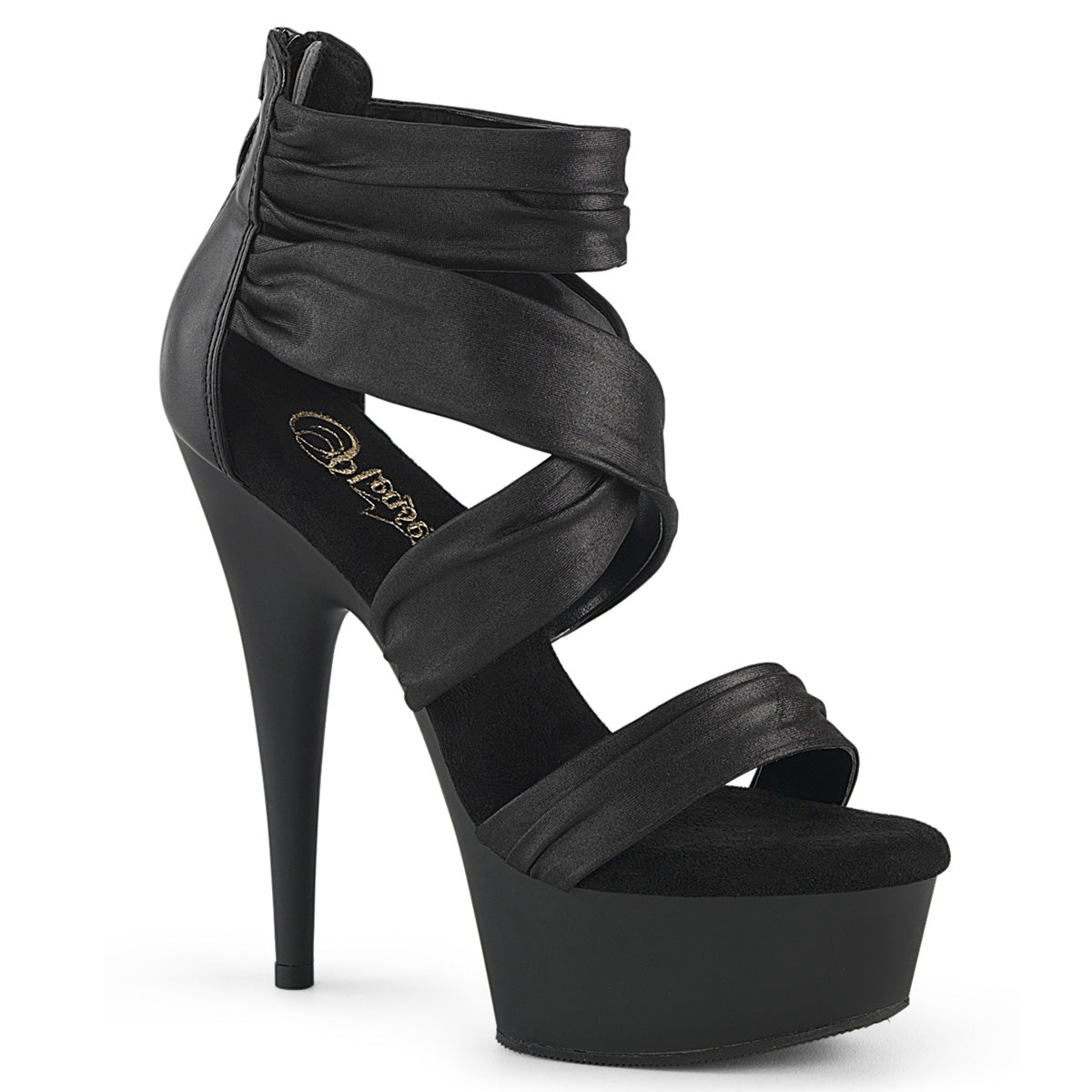 DELIGHT-620 Black Faux LeatherFabric/Black Matte