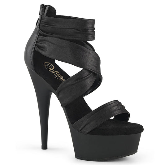 DELIGHT-620 Black Faux LeatherFabric/Black Matte