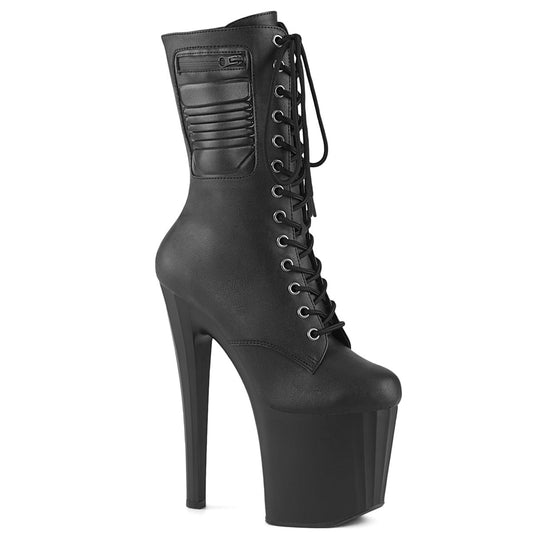 ENCHANT-1040PK Black Faux Leather/Black Matte