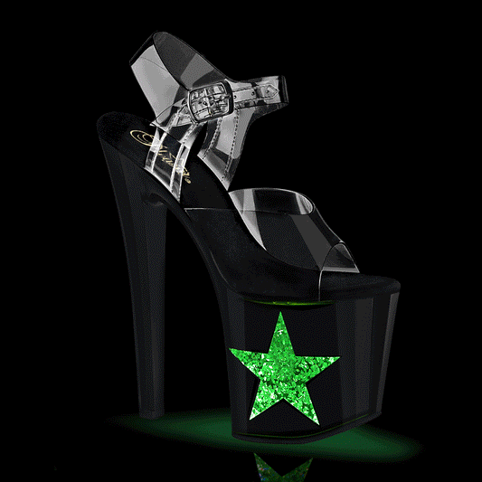 ENCHANT-708LT-STAR  Clear /Black-Silver Glitter