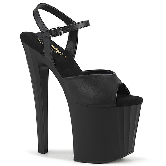 ENCHANT-709 Black Faux Leather/Black Matte