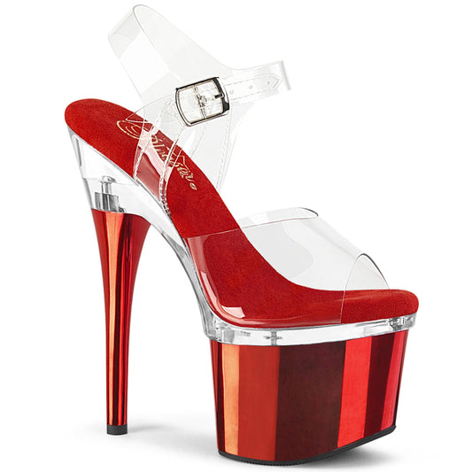 ESTEEM-708  Clear / Clear -Red Chrome