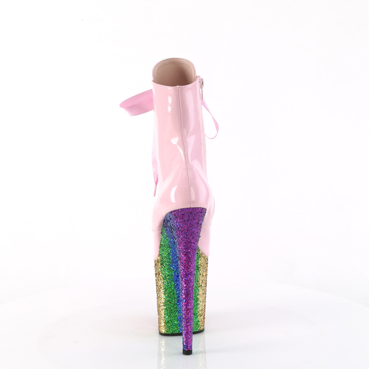 FLAMINGO-1020HG Baby Pink Holo Patent/Rainbow Glitter