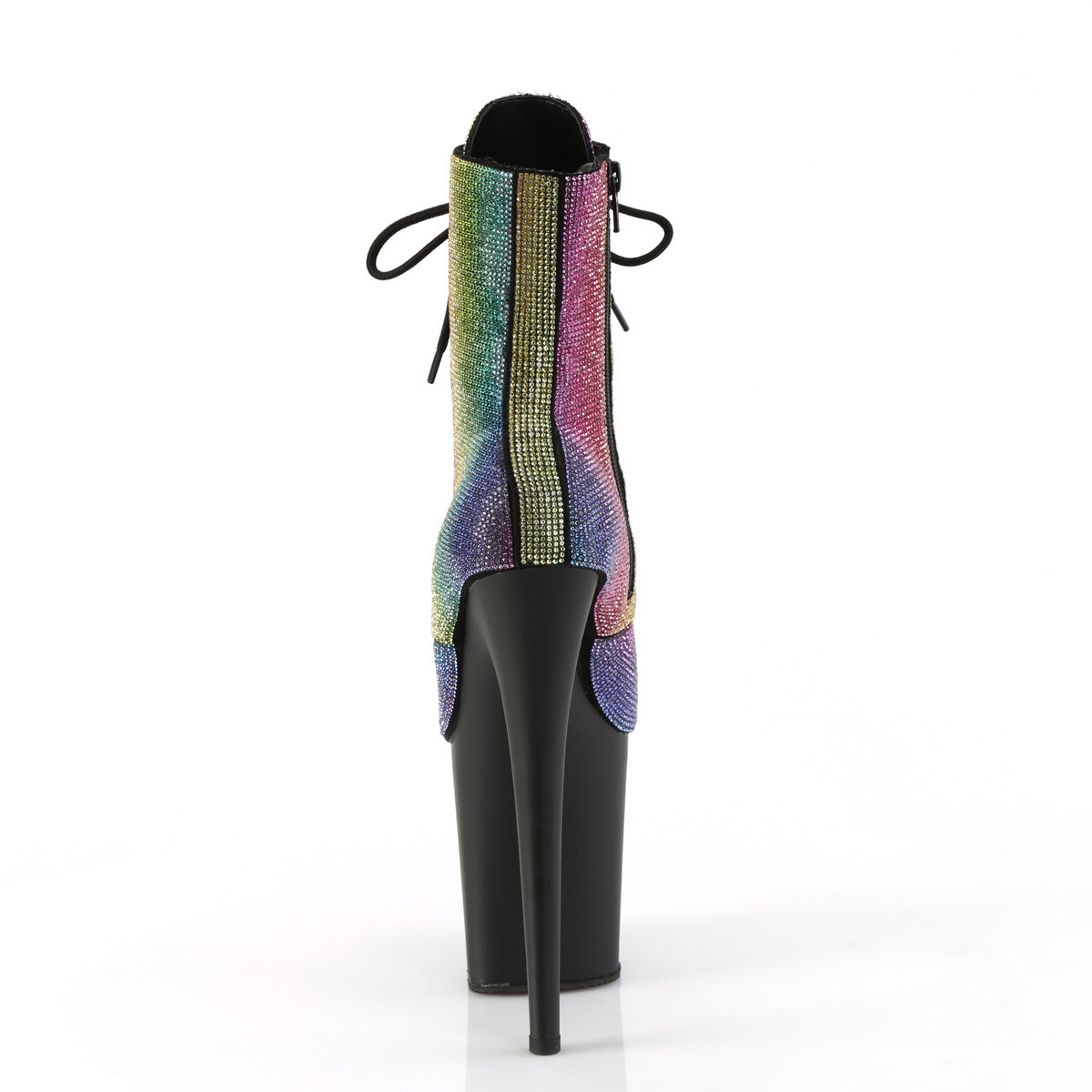 FLAMINGO-1020RS Rainbow Rhinestones/Black Matte