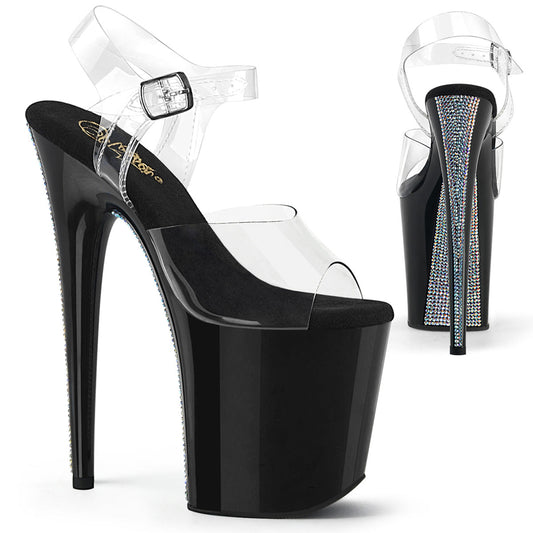 FLAMINGO-808CRS-2  Clear /Black-Silver Rhinestones
