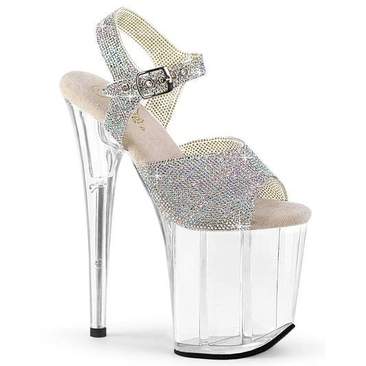 FLAMINGO-808N-RS Silver AB Rhinestones TPU/Clear