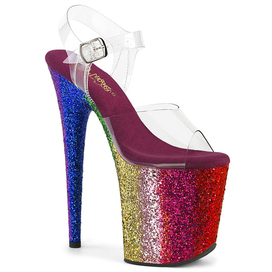 FLAMINGO-808RBG  Clear /Rainbow Glitter