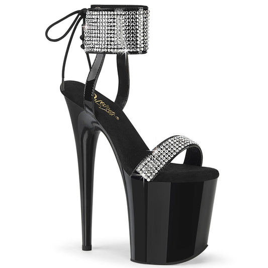FLAMINGO-870 Black Patent-Rhinestones/Black