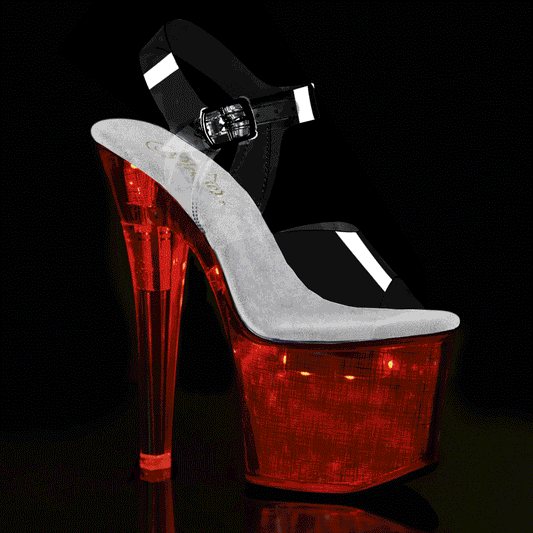 FLASHDANCE-708CH Clear/Silver Hologram Platform Sandal