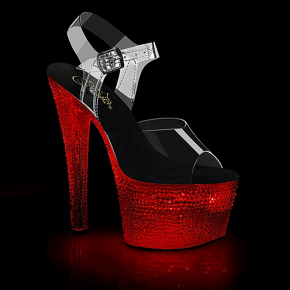 FLASHDANCE-708XTAL Clear Platform Sandal