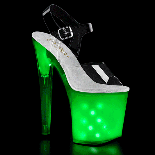 ILLUMINATOR-808 Clear/White Glow Platform Sandal
