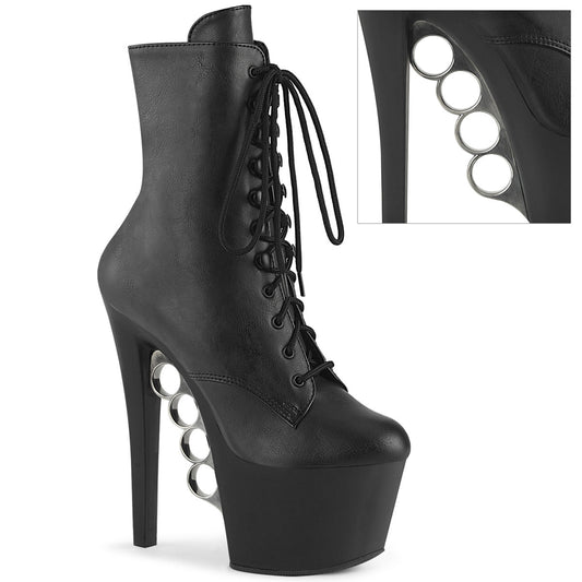 KNUCKS-1020 Black Faux LeatherBlack Matte