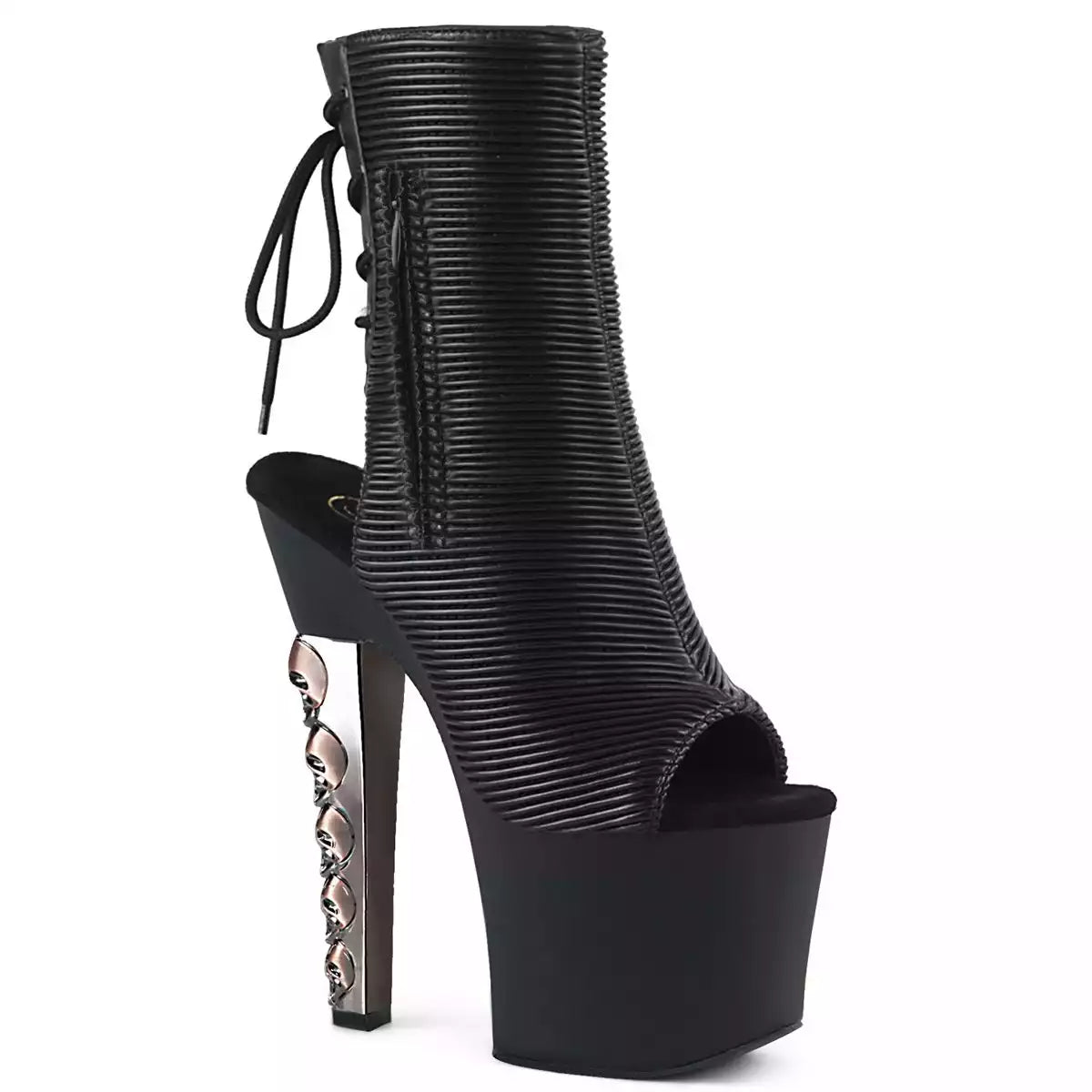 HEX-1018 Black Quilted Faux Leather/Black Matte