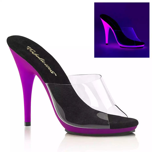 POISE-501UV Clear/Neon Purple UV Reactive Sandal