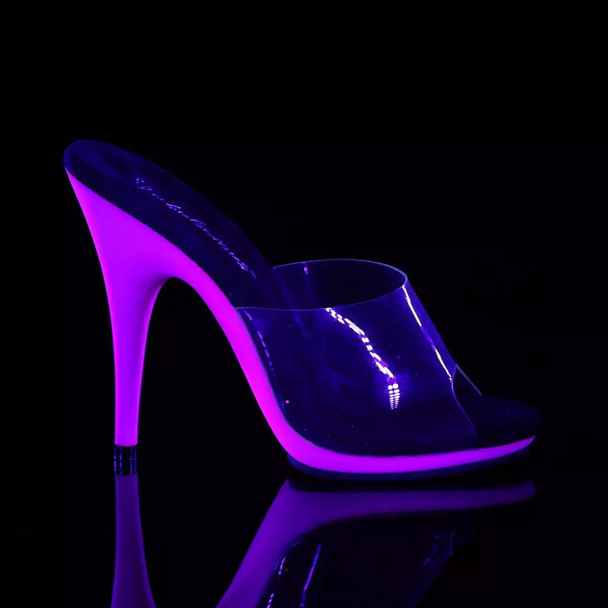 POISE-501UV Clear/Neon Purple UV Reactive Sandal