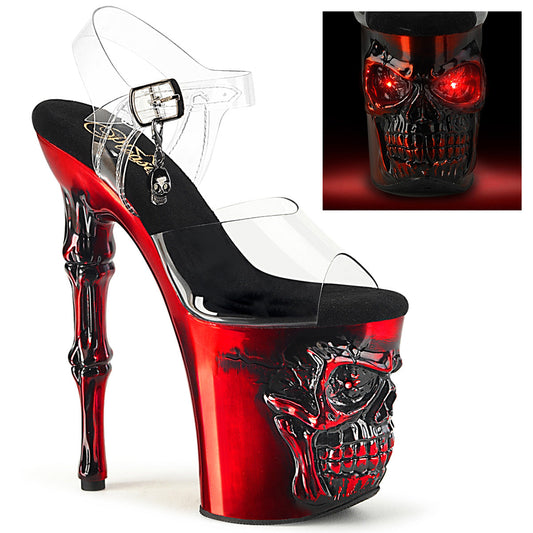 RAPTURE-808-LT  Clear /Satin Red Chrome