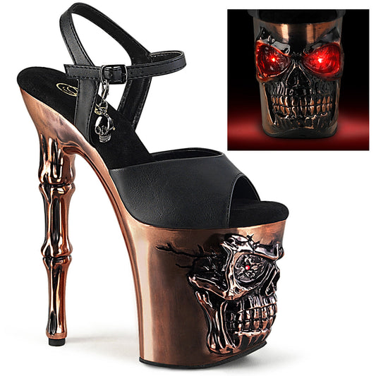 RAPTURE-809-LT Black Faux Leather/Satin Brass Chrome